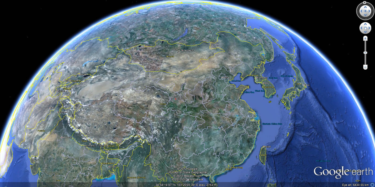 China Erde Map